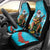 Hawaii Christmas Car Seat Cover Mele Kalikimaka Poinsettia Lei Polynesian - Blue