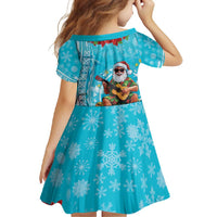 Hawaii Christmas Family Matching Mermaid Dress and Hawaiian Shirt Mele Kalikimaka Poinsettia Lei Polynesian - Blue LT14 - Polynesian Pride