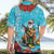 Hawaii Christmas Hawaiian Shirt Mele Kalikimaka Poinsettia Lei Polynesian - Blue