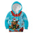 Hawaii Christmas Kid Hoodie Mele Kalikimaka Poinsettia Lei Polynesian - Blue