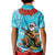 Hawaii Christmas Kid Polo Shirt Mele Kalikimaka Poinsettia Lei Polynesian - Blue