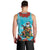 Hawaii Christmas Men Tank Top Mele Kalikimaka Poinsettia Lei Polynesian - Blue