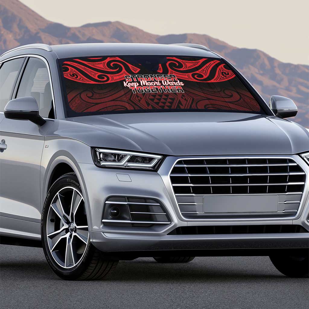 Keep Maori Wards New Zealand Auto Sun Shade Stronger Together Aotearoa Taniko - Polynesian Pride