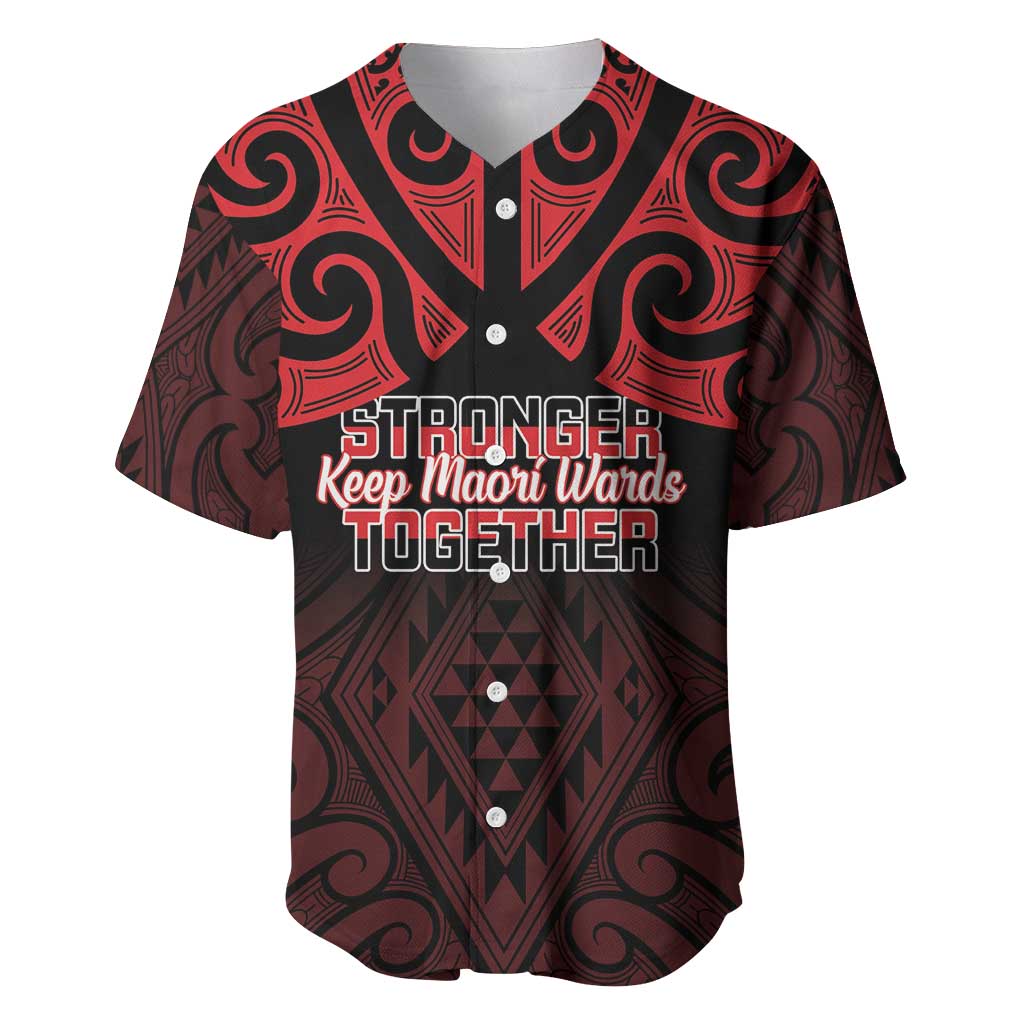 Personalised Keep Maori Wards New Zealand Baseball Jersey Stronger Together Aotearoa Taniko - Polynesian Pride