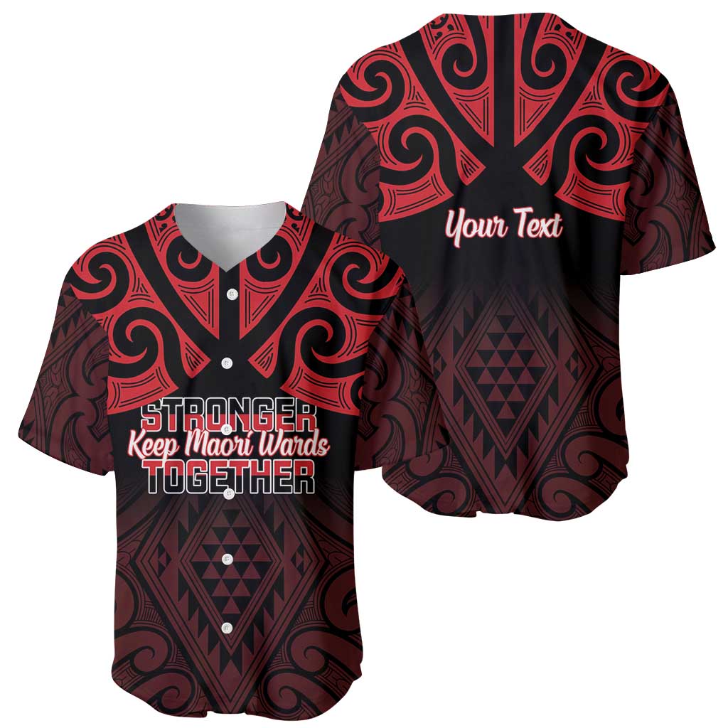 Personalised Keep Maori Wards New Zealand Baseball Jersey Stronger Together Aotearoa Taniko LT14 - Polynesian Pride