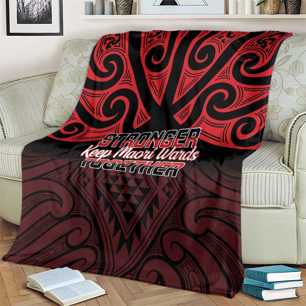 Keep Maori Wards New Zealand Blanket Stronger Together Aotearoa Taniko - Polynesian Pride