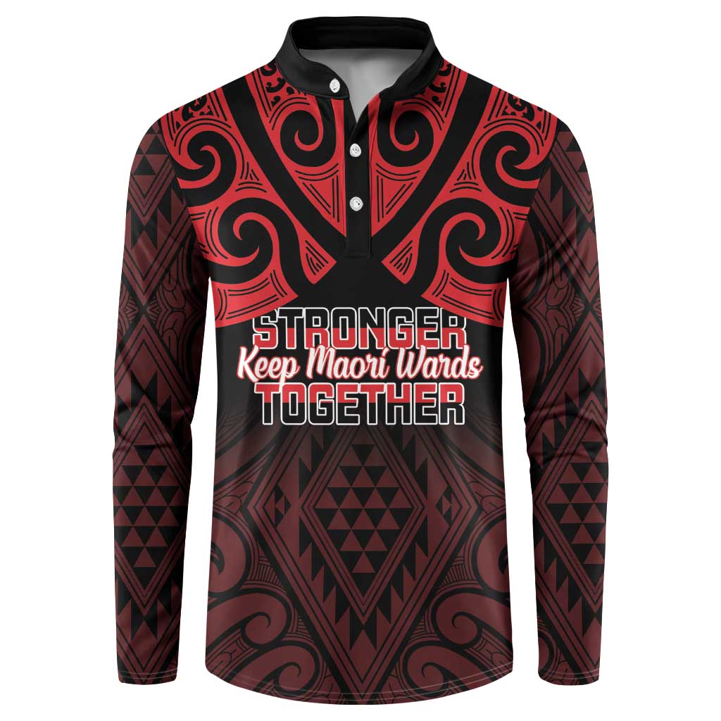 Personalised Keep Maori Wards New Zealand Button Sweatshirt Stronger Together Aotearoa Taniko - Polynesian Pride