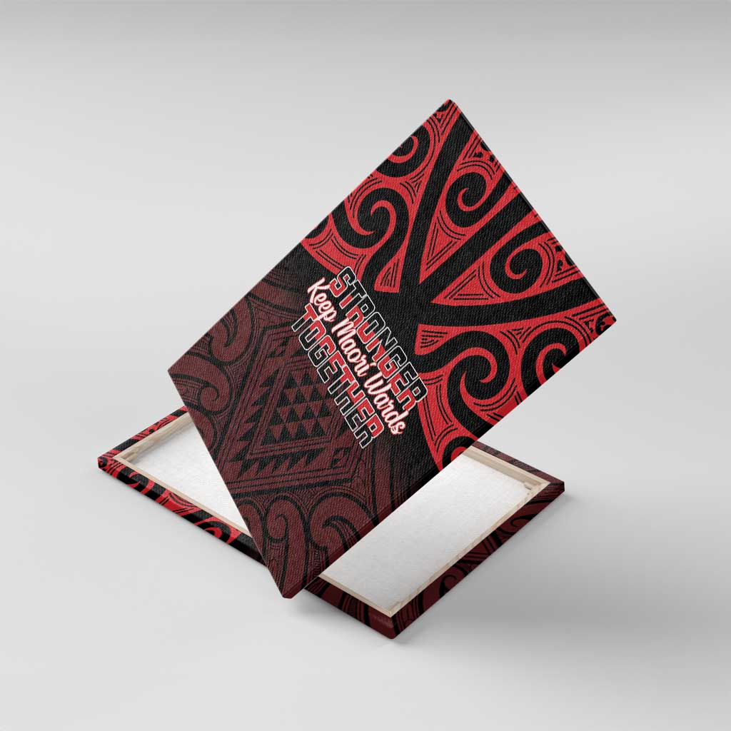Keep Maori Wards New Zealand Canvas Wall Art Stronger Together Aotearoa Taniko LT14 With Frame Black - Polynesian Pride