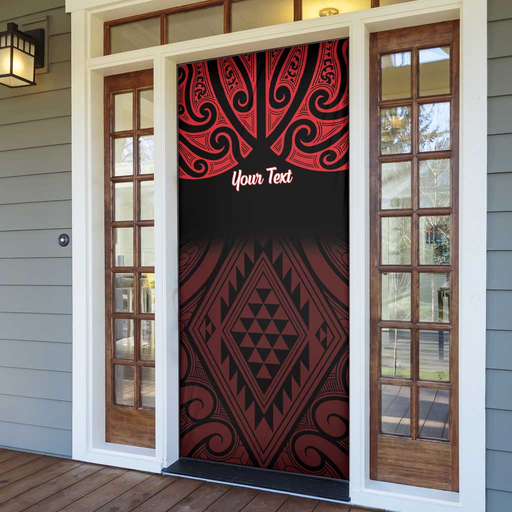 Personalised Keep Maori Wards New Zealand Door Cover Stronger Together Aotearoa Taniko - Polynesian Pride