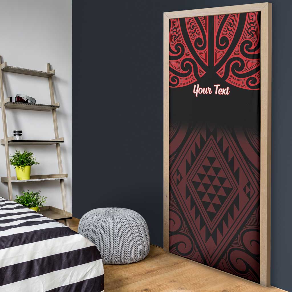 Personalised Keep Maori Wards New Zealand Door Cover Stronger Together Aotearoa Taniko - Polynesian Pride