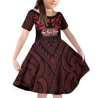 Personalised Keep Maori Wards New Zealand Family Matching Off Shoulder Short Dress and Hawaiian Shirt Stronger Together Aotearoa Taniko - Polynesian Pride