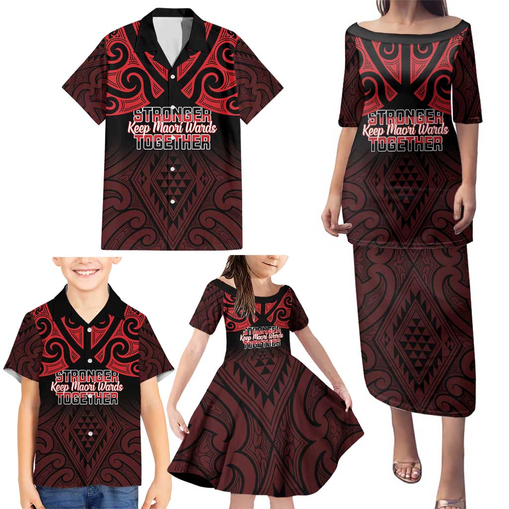 Personalised Keep Maori Wards New Zealand Family Matching Puletasi and Hawaiian Shirt Stronger Together Aotearoa Taniko - Polynesian Pride