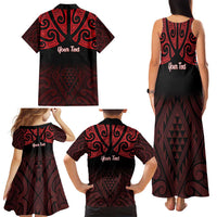 Personalised Keep Maori Wards New Zealand Family Matching Tank Maxi Dress and Hawaiian Shirt Stronger Together Aotearoa Taniko - Polynesian Pride