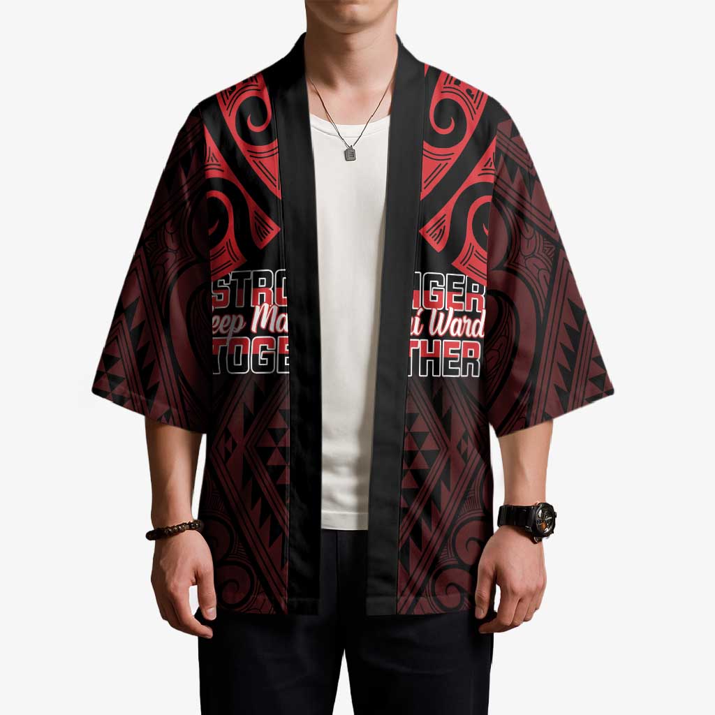 Personalised Keep Maori Wards New Zealand Kimono Stronger Together Aotearoa Taniko - Polynesian Pride