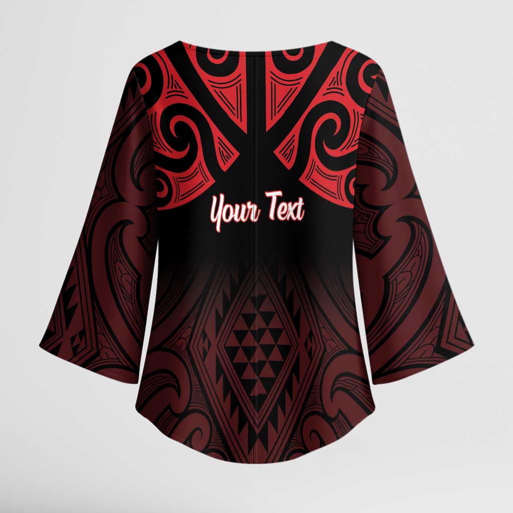 Personalised Keep Maori Wards New Zealand Kimono Sleeve Blouse Stronger Together Aotearoa Taniko LT14 - Polynesian Pride
