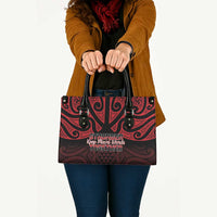 Keep Maori Wards New Zealand Leather Bag Stronger Together Aotearoa Taniko - Polynesian Pride