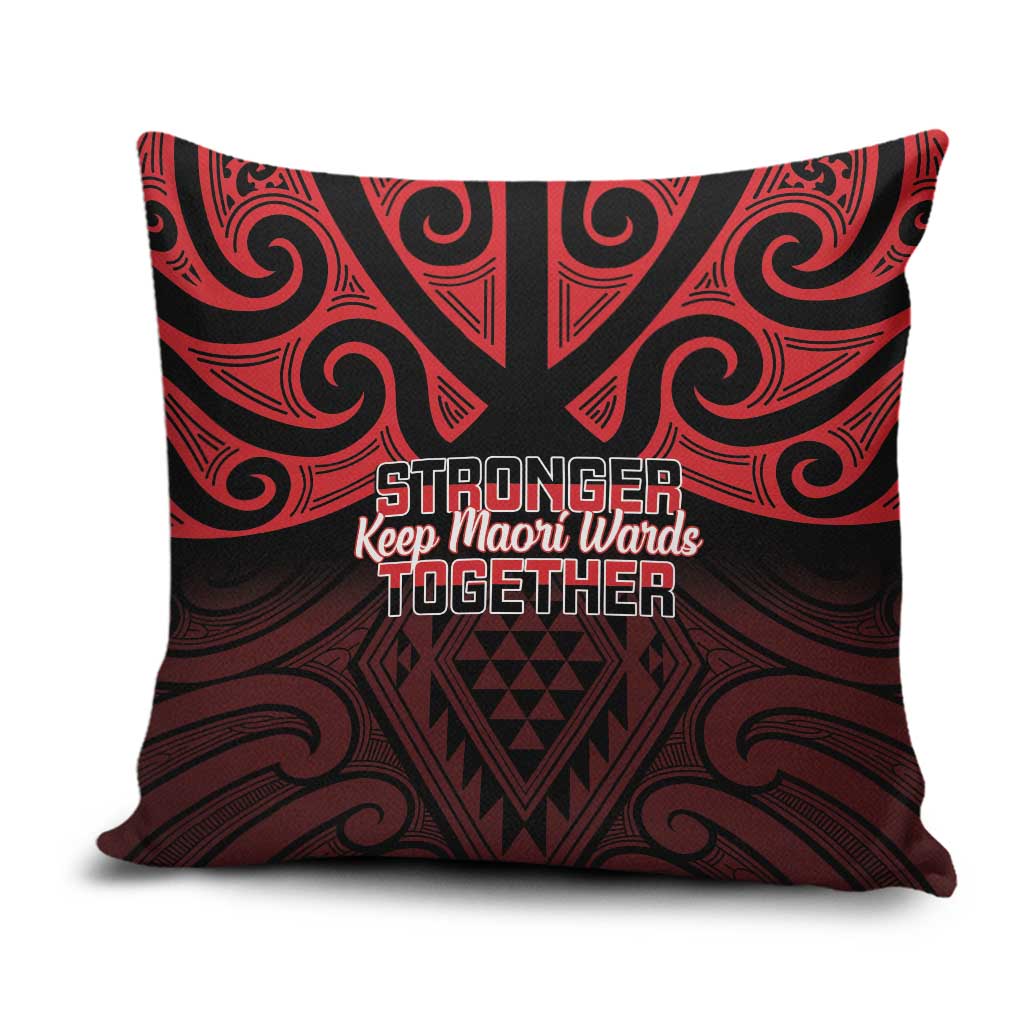 Keep Maori Wards New Zealand Pillow Cover Stronger Together Aotearoa Taniko LT14 Black - Polynesian Pride