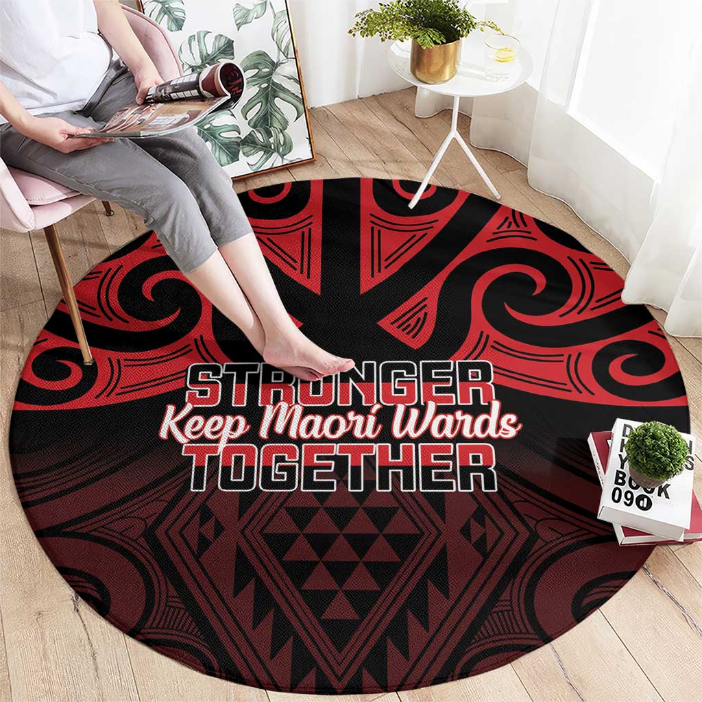 Keep Maori Wards New Zealand Round Carpet Stronger Together Aotearoa Taniko LT14 - Polynesian Pride
