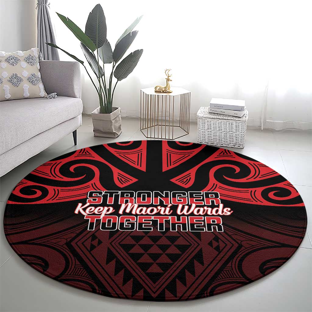 Keep Maori Wards New Zealand Round Carpet Stronger Together Aotearoa Taniko LT14 - Polynesian Pride