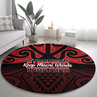 Keep Maori Wards New Zealand Round Carpet Stronger Together Aotearoa Taniko LT14 - Polynesian Pride