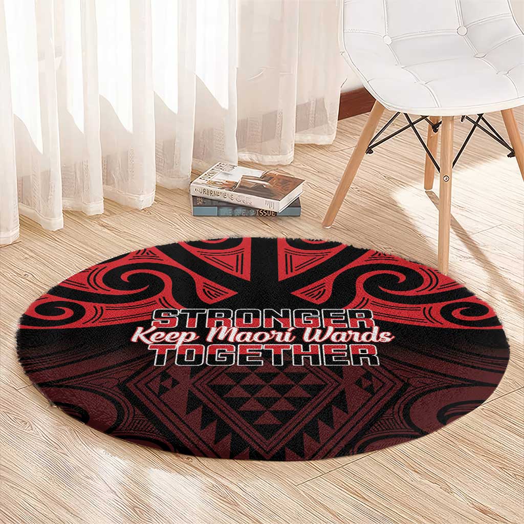 Keep Maori Wards New Zealand Round Carpet Stronger Together Aotearoa Taniko LT14 - Polynesian Pride