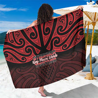Keep Maori Wards New Zealand Sarong Stronger Together Aotearoa Taniko LT14 One Size 44 x 66 inches Black - Polynesian Pride