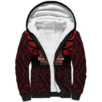 Personalised Keep Maori Wards New Zealand Sherpa Hoodie Stronger Together Aotearoa Taniko LT14 Unisex Black - Polynesian Pride