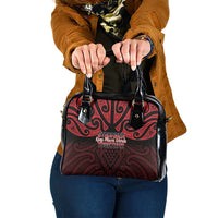 Keep Maori Wards New Zealand Shoulder Handbag Stronger Together Aotearoa Taniko - Polynesian Pride