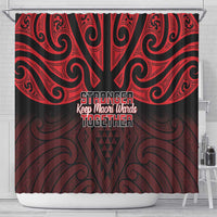 Keep Maori Wards New Zealand Shower Curtain Stronger Together Aotearoa Taniko LT14 - Polynesian Pride