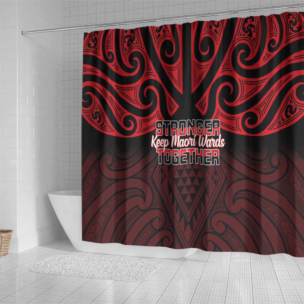 Keep Maori Wards New Zealand Shower Curtain Stronger Together Aotearoa Taniko LT14 - Polynesian Pride