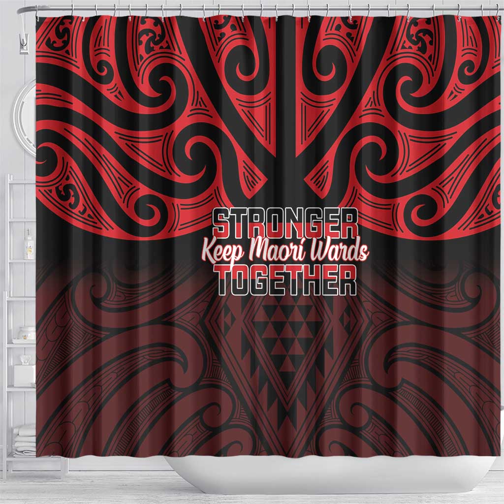 Keep Maori Wards New Zealand Shower Curtain Stronger Together Aotearoa Taniko LT14 - Polynesian Pride