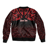 Personalised Keep Maori Wards New Zealand Sleeve Zip Bomber Jacket Stronger Together Aotearoa Taniko LT14 - Polynesian Pride