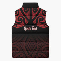 Personalised Keep Maori Wards New Zealand Sleeveless Puffer Jacket Stronger Together Aotearoa Taniko - Polynesian Pride