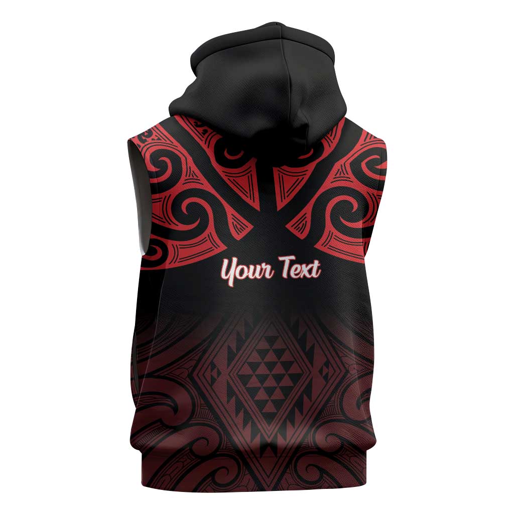 Personalised Keep Maori Wards New Zealand Sleeveless Zip Hoodie Stronger Together Aotearoa Taniko LT14 - Polynesian Pride