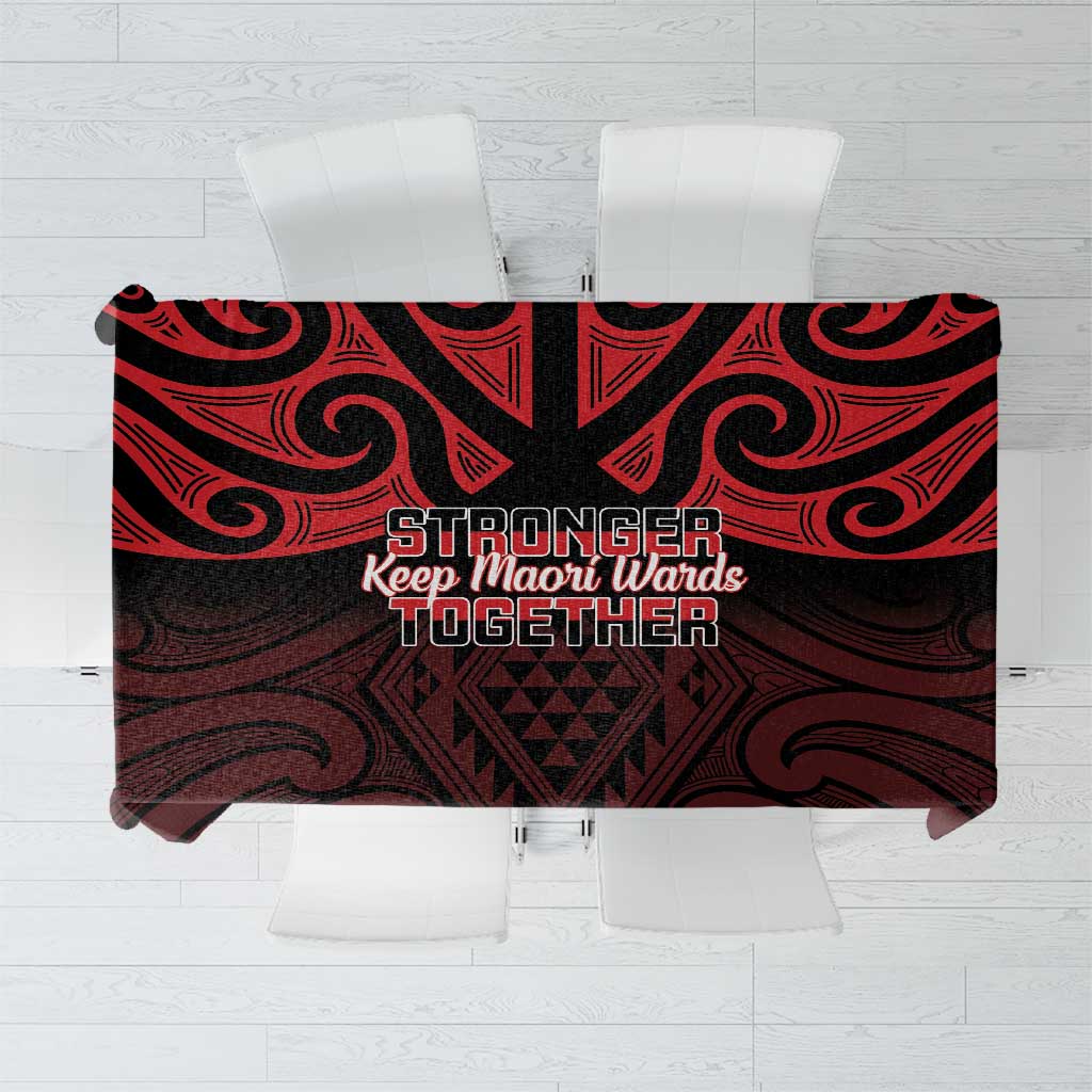 Keep Maori Wards New Zealand Tablecloth Stronger Together Aotearoa Taniko LT14 Black - Polynesian Pride