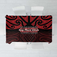 Keep Maori Wards New Zealand Tablecloth Stronger Together Aotearoa Taniko LT14 Black - Polynesian Pride