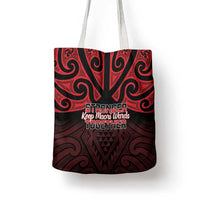 Keep Maori Wards New Zealand Tote Bag Stronger Together Aotearoa Taniko - Polynesian Pride
