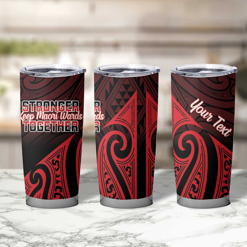Personalised Keep Maori Wards New Zealand Tumbler Cup Stronger Together Aotearoa Taniko - Polynesian Pride