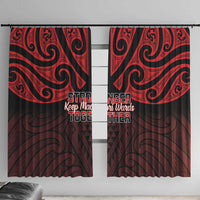 Keep Maori Wards New Zealand Window Curtain Stronger Together Aotearoa Taniko LT14 With Hooks Black - Polynesian Pride