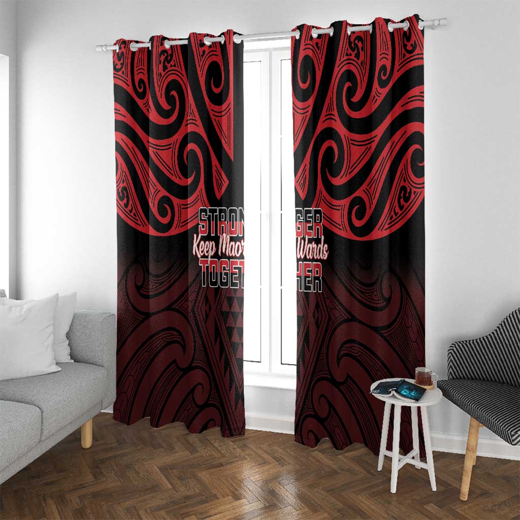 Keep Maori Wards New Zealand Window Curtain Stronger Together Aotearoa Taniko LT14 With Grommets Black - Polynesian Pride