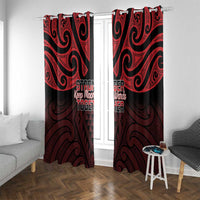 Keep Maori Wards New Zealand Window Curtain Stronger Together Aotearoa Taniko LT14 With Grommets Black - Polynesian Pride