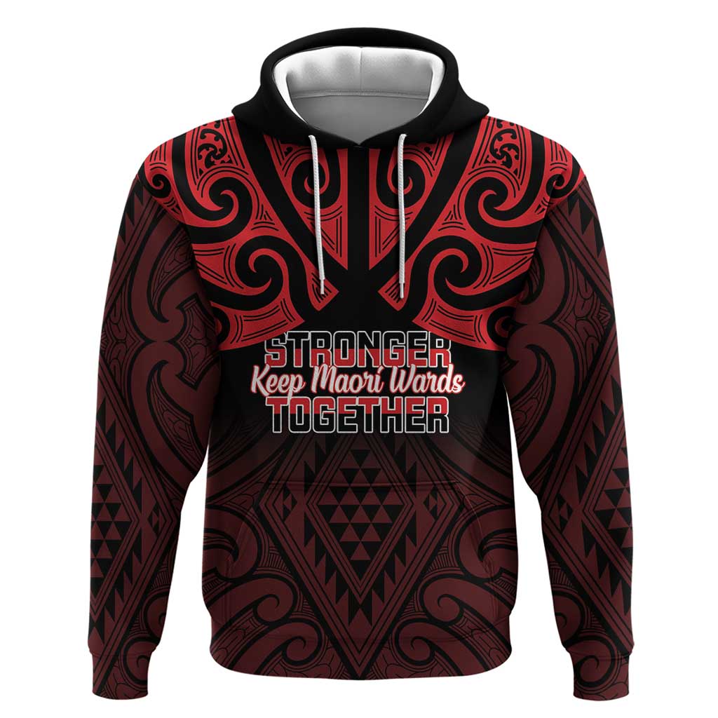 Personalised Keep Maori Wards New Zealand Zip Hoodie Stronger Together Aotearoa Taniko LT14 Pullover Hoodie Black - Polynesian Pride