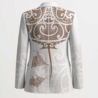New Zealand Manta Ray Tattoo Blazer Aotearoa Maori Haehae Beige LT14 - Polynesian Pride