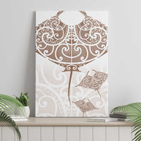 New Zealand Manta Ray Tattoo Canvas Wall Art Aotearoa Maori Haehae Beige LT14 - Polynesian Pride