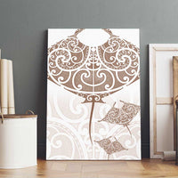 New Zealand Manta Ray Tattoo Canvas Wall Art Aotearoa Maori Haehae Beige LT14 - Polynesian Pride