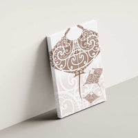 New Zealand Manta Ray Tattoo Canvas Wall Art Aotearoa Maori Haehae Beige LT14 - Polynesian Pride