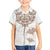 New Zealand Manta Ray Tattoo Kid Hawaiian Shirt Aotearoa Maori Haehae Beige - Polynesian Pride