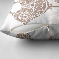 New Zealand Manta Ray Tattoo Pillow Cover Aotearoa Maori Haehae Beige LT14 - Polynesian Pride