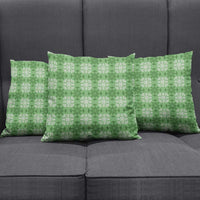 Green Hawaiian Quilt Pillow Cover Hawaii Pineapple Monstera Palaka Motifs LT14 - Polynesian Pride