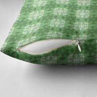 Green Hawaiian Quilt Pillow Cover Hawaii Pineapple Monstera Palaka Motifs LT14 - Polynesian Pride